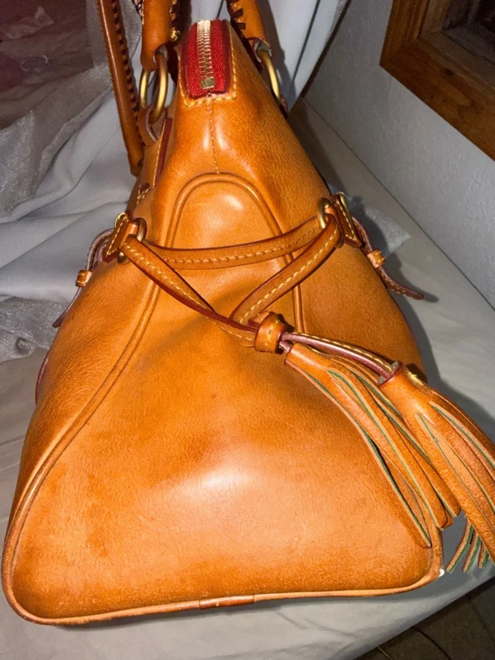 Dooney and Bourke Florentine Domed Buckle Satchel leather bag - Picture 4 of 12